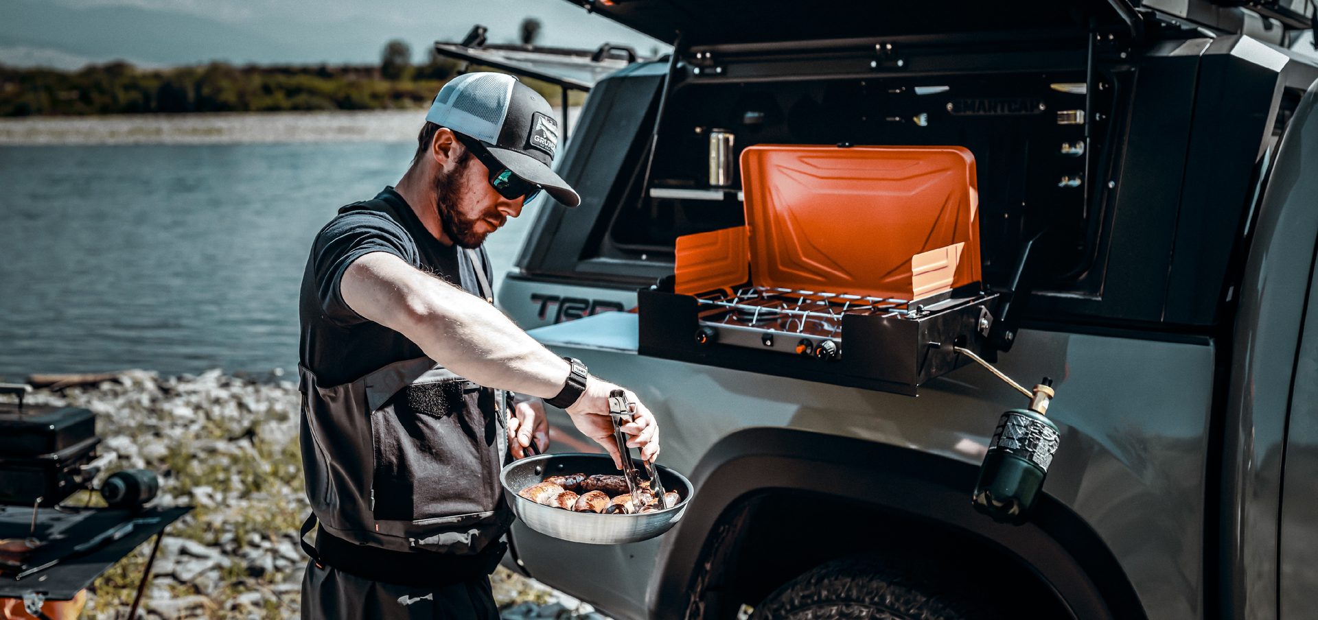 SmartCap truck cap kitchen setup