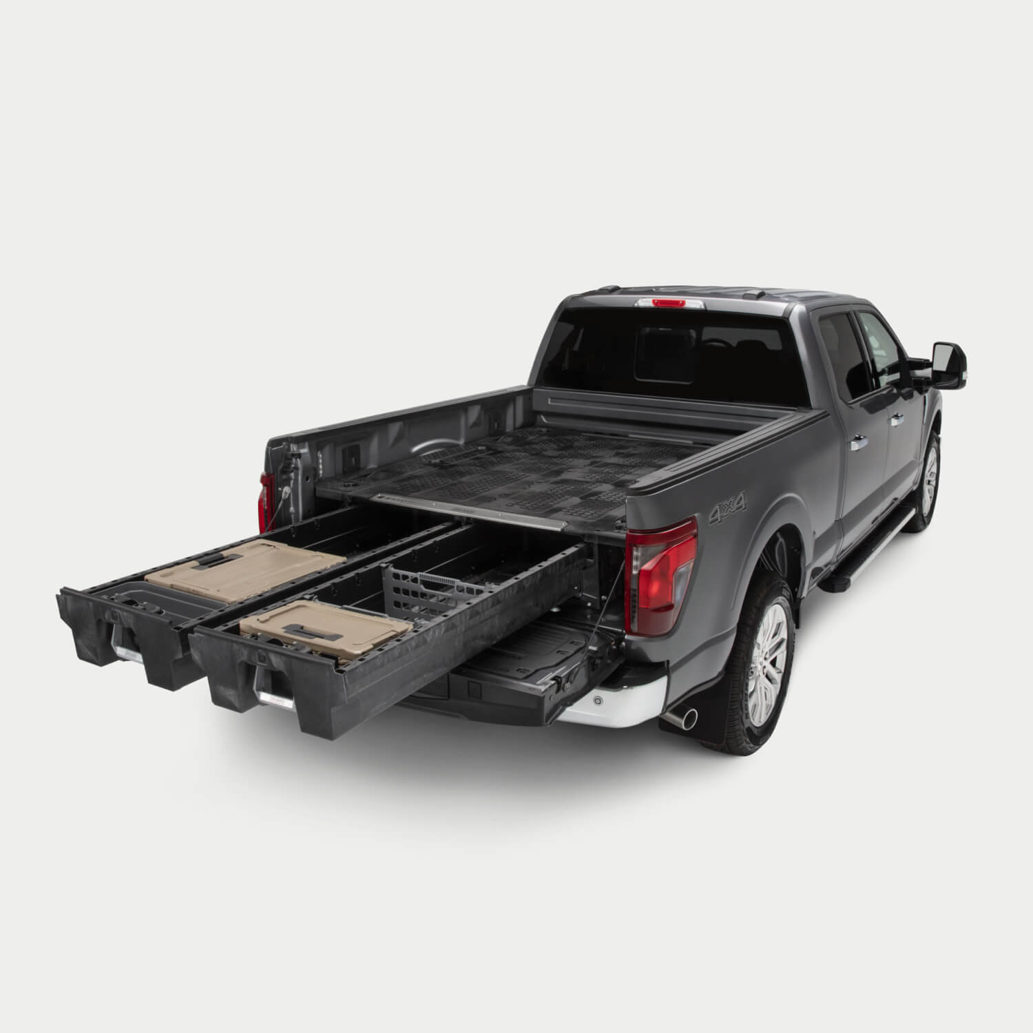 DECKED truck bed drawer system with drawers pulled out